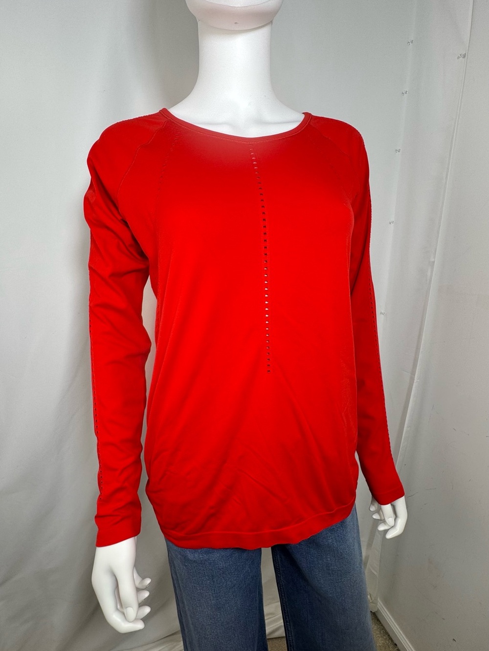 Athleta Foothill Seamless Long Sleeve Running Top Red Size L EUC